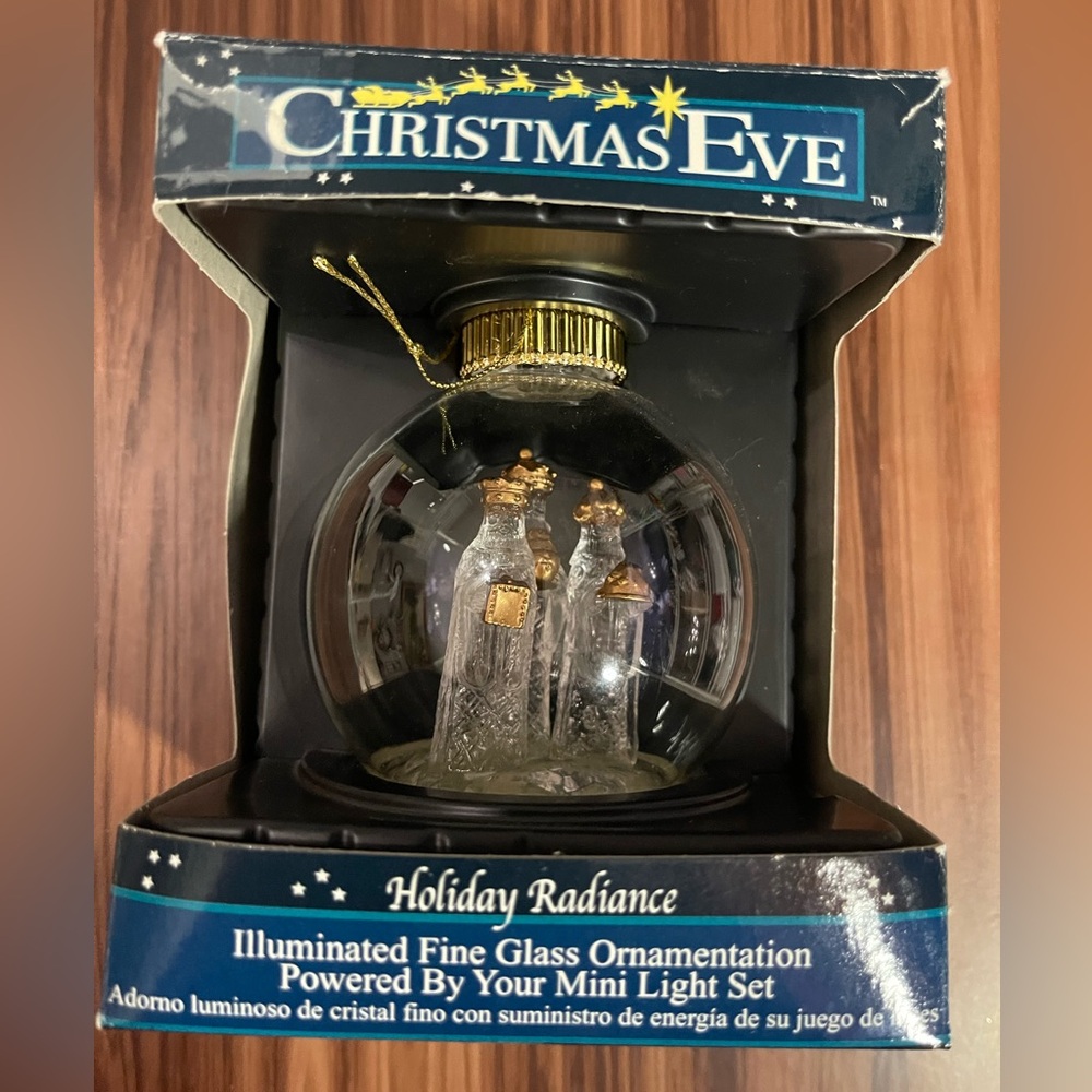 Christmas Eve Holiday Radiance Illuminated Fine Glass Ornament